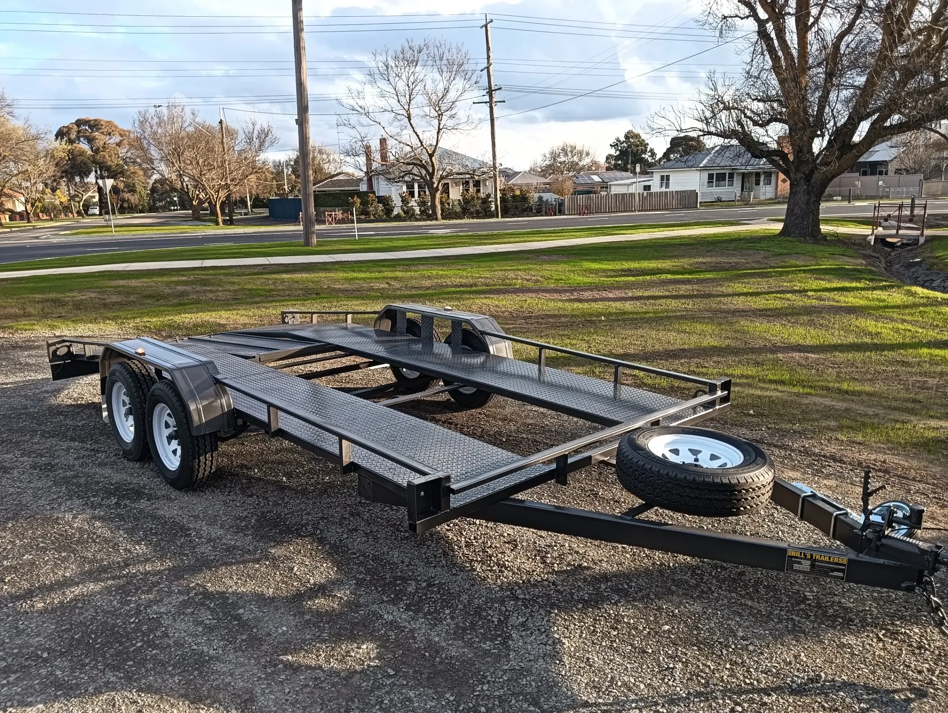 16' Car Trailer 2T (Beavertail) - with straps & 12v winch (Reg: 58819C)